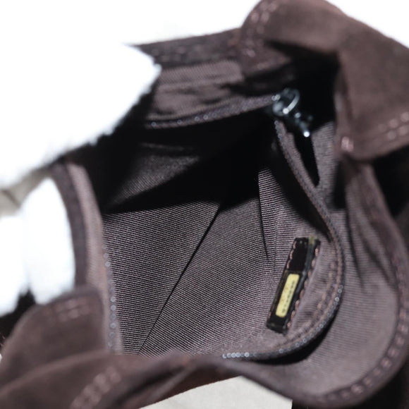 CHANEL Shoulder Bag Suede Brown CC Auth bs28500