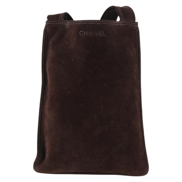 CHANEL Shoulder Bag Suede Brown CC Auth bs28500 - 0