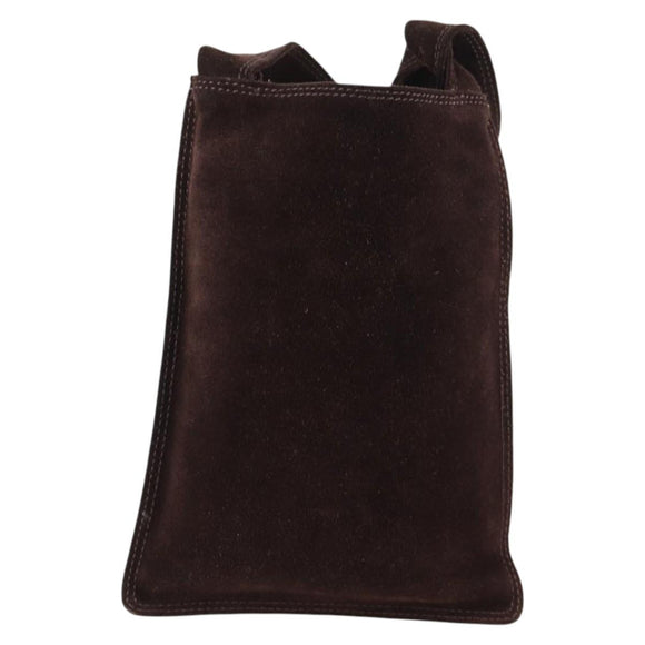 CHANEL Shoulder Bag Suede Brown CC Auth bs28500