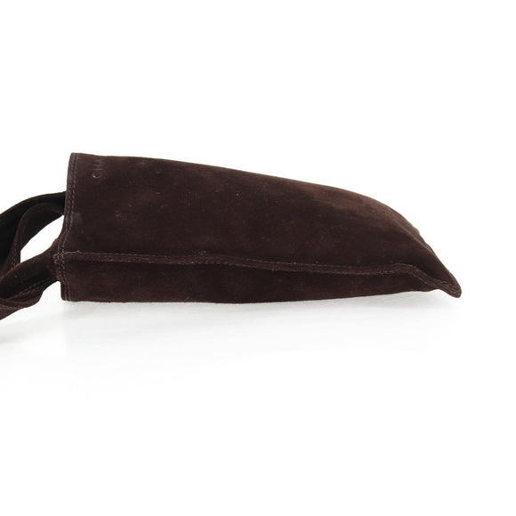 CHANEL Shoulder Bag Suede Brown CC Auth bs28500