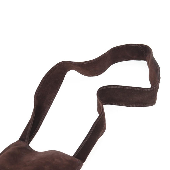 CHANEL Shoulder Bag Suede Brown CC Auth bs28500