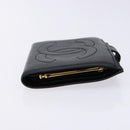 CHANEL Zweifachfaltbörse Kaviarleder Schwarz Gold CC Auth bs28503-3
