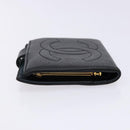 CHANEL Zweifachfaltbörse Kaviarleder Schwarz Gold CC Auth bs28503-4