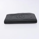 CHANEL Zweifachfaltbörse Kaviarleder Schwarz Gold CC Auth bs28503-6
