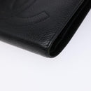 CHANEL Zweifachfaltbörse Kaviarleder Schwarz Gold CC Auth bs28503-7
