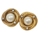 CHANEL Earring Metal Gold CC Auth bs28505-1