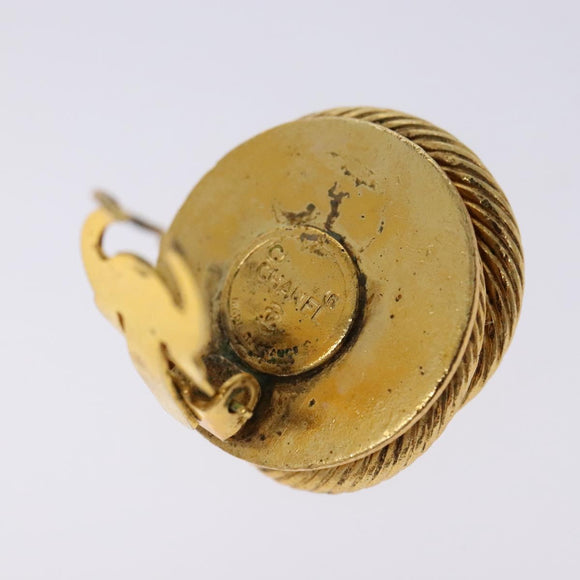 CHANEL Earring Metal Gold CC Auth bs28505