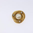 CHANEL Earring Metal Gold CC Auth bs28505-6