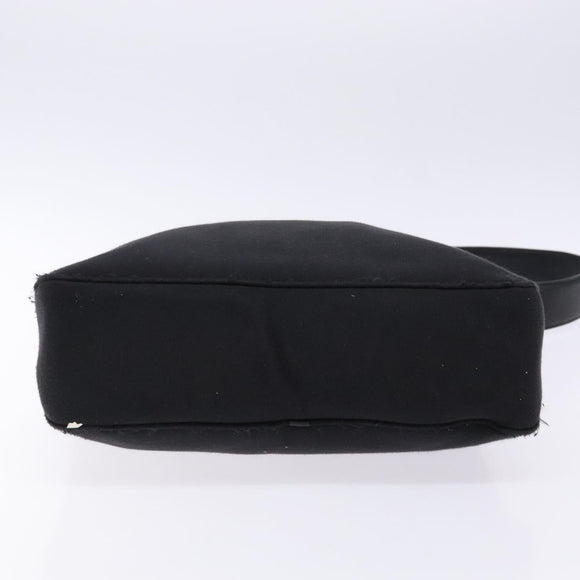 Salvatore Ferragamo Vala Shoulder Bag Canvas Leather Black Silver Auth bs28513