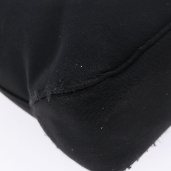 Salvatore Ferragamo Vala Shoulder Bag Canvas Leather Black Silver Auth bs28513