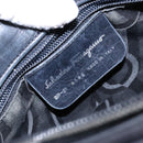 Salvatore Ferragamo Vala Shoulder Bag Canvas Leather Black Silver Auth bs28513-12