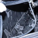 Salvatore Ferragamo Vala Shoulder Bag Canvas Leather Black Silver Auth bs28513-21