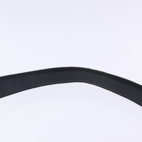 Salvatore Ferragamo Vala Shoulder Bag Canvas Leather Black Silver Auth bs28513