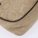 Salvatore Ferragamo Gancini Hand Bag Canvas Beige Silver Auth bs28514-16