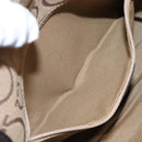 Salvatore Ferragamo Gancini Hand Bag Canvas Beige Silver Auth bs28514-19