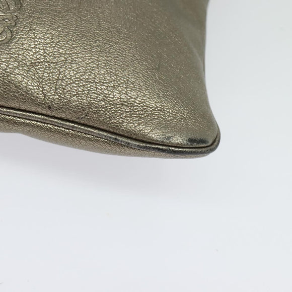 LOEWE Anagram Shoulder Bag Leather Gold Auth bs28517