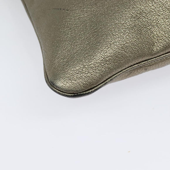 LOEWE Anagram Shoulder Bag Leather Gold Auth bs28517