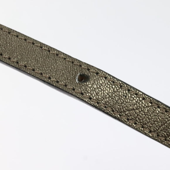 LOEWE Anagram Shoulder Bag Leather Gold Auth bs28517