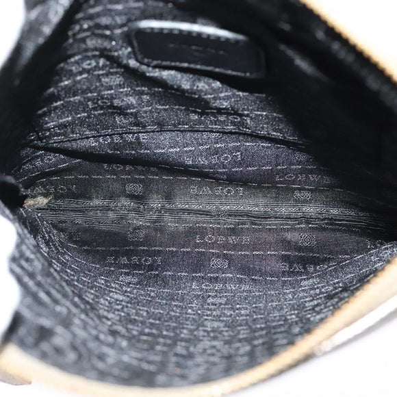 LOEWE Anagram Shoulder Bag Leather Gold Auth bs28517