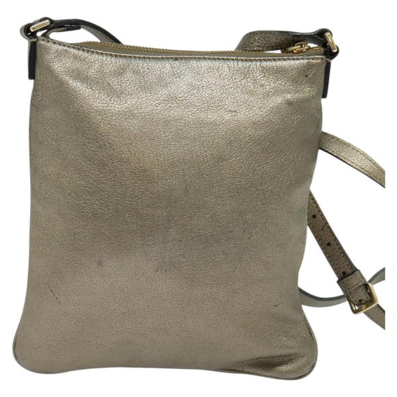 LOEWE Anagram Shoulder Bag Leather Gold Auth bs28517