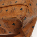 MCM Logogram Vicetos Tote Bag PVC Leather Brown Gold Auth bs28523-10