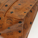 MCM Logogram Vicetos Tote Bag PVC Leather Brown Gold Auth bs28523-13
