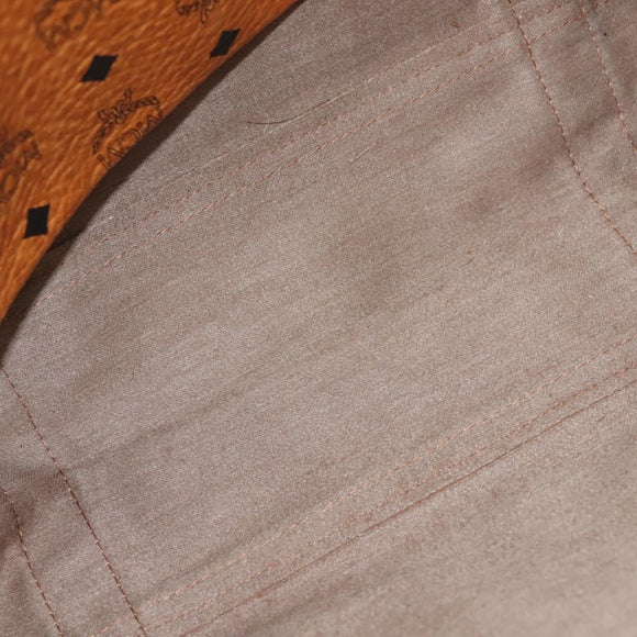 MCM Logogram Vicetos Tote Bag PVC Leather Brown Gold Auth bs28523