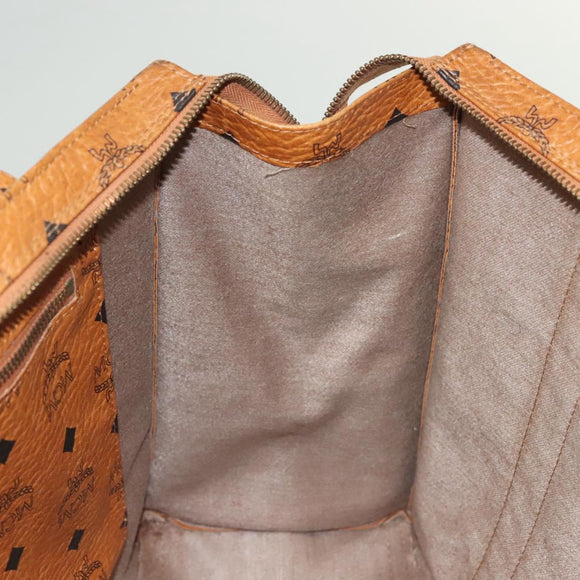 MCM Logogram Vicetos Tote Bag PVC Leather Brown Gold Auth bs28523