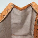 MCM Logogram Vicetos Tote Bag PVC Leather Brown Gold Auth bs28523-19