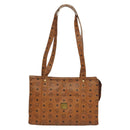 MCM Logogram Vicetos Tote Bag PVC Leather Brown Gold Auth bs28523-2