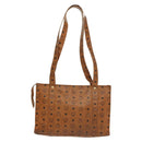 MCM Logogram Vicetos Tote Bag PVC Leather Brown Gold Auth bs28523-3