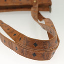 MCM Logogram Vicetos Tote Bag PVC Leather Brown Gold Auth bs28523-7