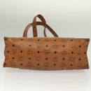 MCM Logogram Vicetos Tote Bag PVC Leather Brown Gold Auth bs28523-9