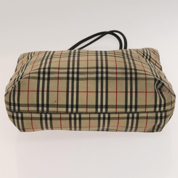 BURBERRY Nova Check Shoulder Bag Canvas nylon 3Set Beige Navy Auth bs28524