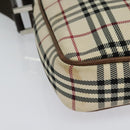 BURBERRY Nova Check Shoulder Bag Canvas Beige Silver Auth bs28525-14