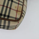 BURBERRY Nova Check Shoulder Bag Canvas Beige Silver Auth bs28525-9