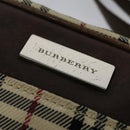 BURBERRY Nova Check Shoulder Bag Canvas Beige Silver Auth bs28525-10
