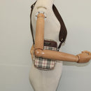 BURBERRY Nova Check Shoulder Bag Canvas Beige Silver Auth bs28525-19