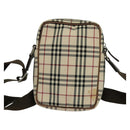 BURBERRY Nova Check Shoulder Bag Canvas Beige Silver Auth bs28525-2