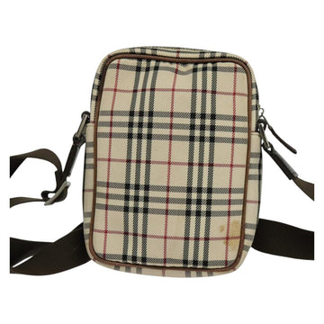 BURBERRY Nova Check Shoulder Bag Canvas Beige Silver Auth bs28525 - 0