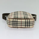BURBERRY Nova Check Shoulder Bag Canvas Beige Silver Auth bs28525-5