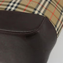 BURBERRY Nova Check Tote Bag Canvas Beige Gold Auth bs28529-9