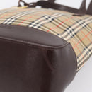 BURBERRY Nova Check Tote Bag Canvas Beige Gold Auth bs28529-15