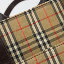 BURBERRY Nova Check Tote Bag Canvas Beige Gold Auth bs28529-11