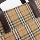 BURBERRY Nova Check Tote Bag Canvas Beige Gold Auth bs28529-17