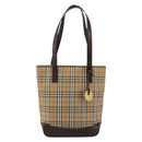 BURBERRY Nova Check Tote Bag Canvas Beige Gold Auth bs28529-13