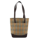 BURBERRY Nova Check Tote Bag Canvas Beige Gold Auth bs28529-2