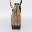 BURBERRY Nova Check Tote Bag Canvas Beige Gold Auth bs28529-4
