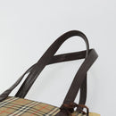 BURBERRY Nova Check Tote Bag Canvas Beige Gold Auth bs28529-8