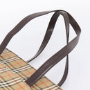 BURBERRY Nova Check Tote Bag Canvas Beige Gold Auth bs28529-8